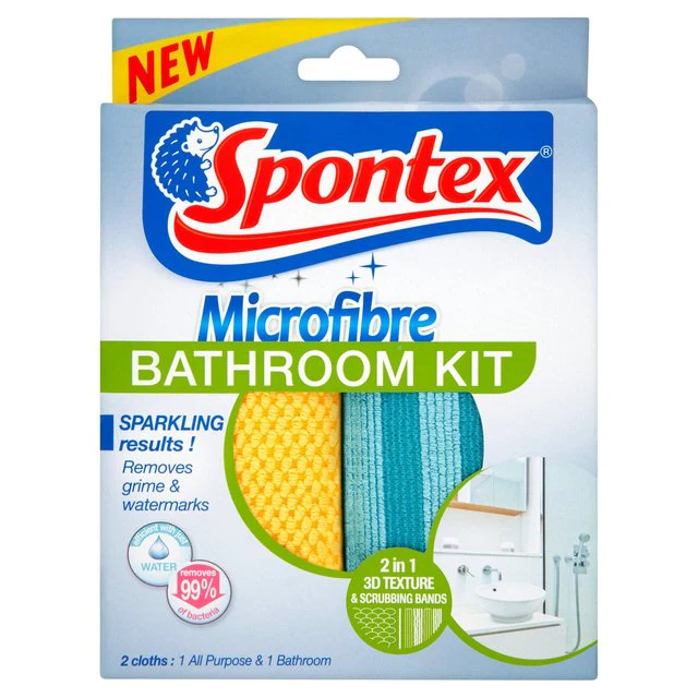 Spontex Microfibre Bathroom Kit 2 per pack