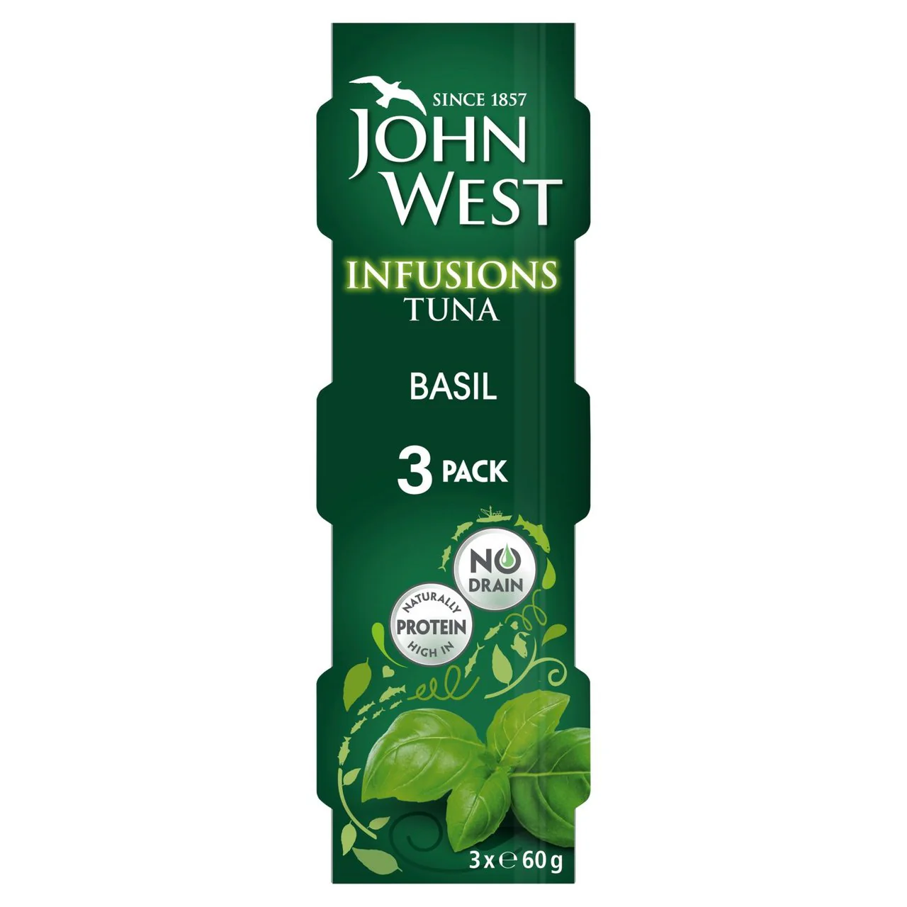 John West Tuna Infusions Basil 3 x 60g